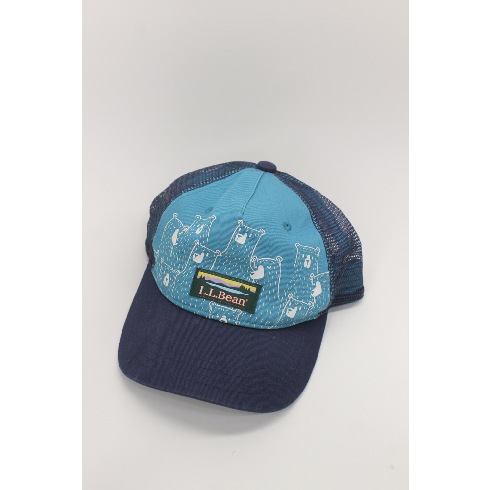 L.L. Bean toddler blue bears pattern snapback trucker cap